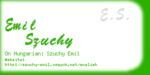 emil szuchy business card